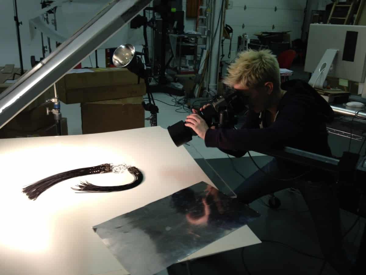 Julie Stanley shooting the Ison necklace for Michelle Pajak-Reynolds Hypatia collection lookbook.