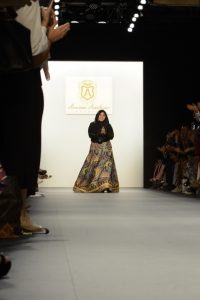 The designer on the runway of the Anniesa Hasibuan NYFW SS17 collection