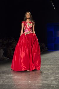 Beautiful models in bright colors on the runway of the Naeem Kahn NYFW SS17 collection