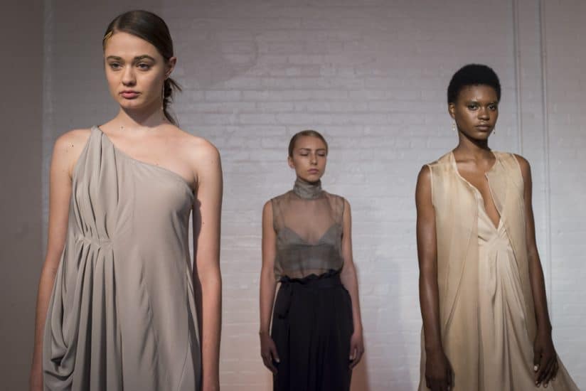 Models dressed in pieces from the Jasmine Chong NYFW collection.