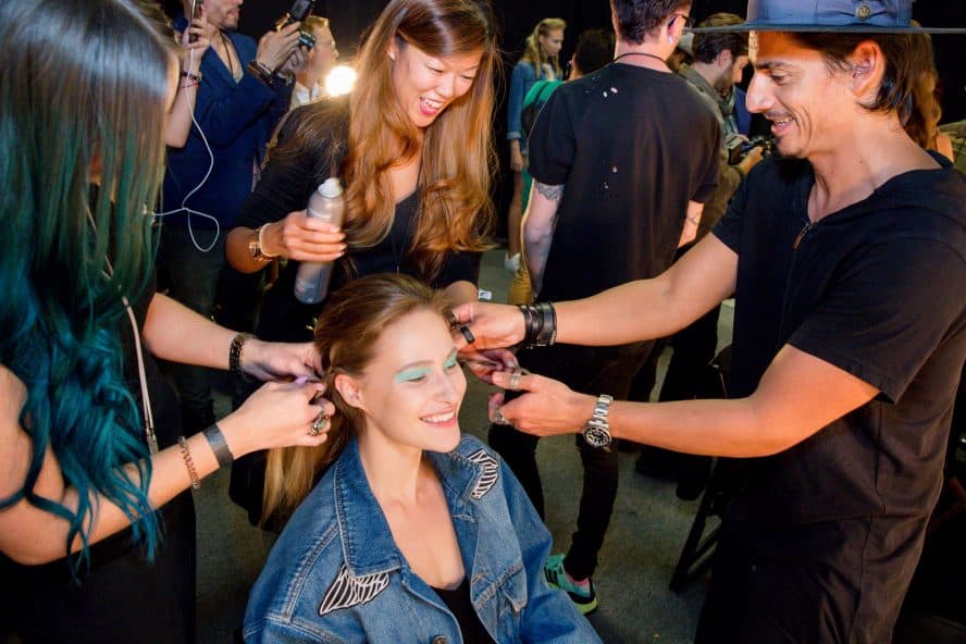 Backstage at NYFW - photo by Eric Vitale